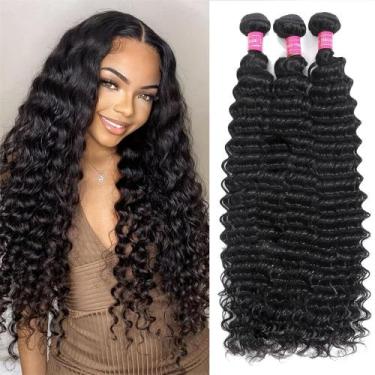 Imagem de Pacotes de cabelo humano Deep Wave  Pacotes encaracolados de 20/22/24 