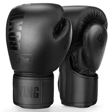 Imagem de Luvas de boxe para homens e mulheres adequadas para boxe Kickboxing artes marciais mistas Maui Thai MMA luvas de boxe para homens e mulheres (preto, 400 g)