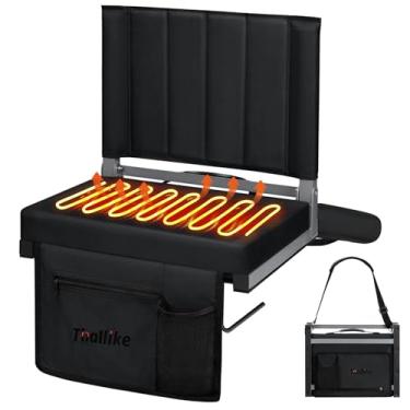 Imagem de Thallike Assentos aquecidos de estádio para arquibancadas - Cadeira dobrável com aquecimento de 3 níveis com suporte para as costas, bolsos grandes de armazenamento e suporte de copo para jogos