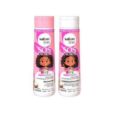 Imagem de Kit Shampoo e Condicionador SOS Cachos Kids Hidratação Salon Line