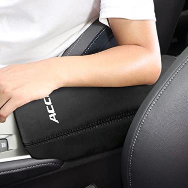 Imagem de HORRY Capa de apoio de braço para console central para Accord Sport EX LX Touring 2018-2023 protetor de couro impermeável acessórios interiores (ponto preto)