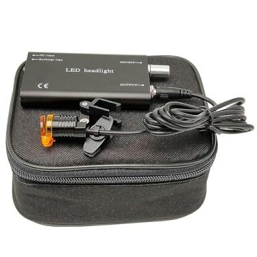 Imagem de MINTOOTHPRO Farol de LED dental preto recarregável de 5 W com filtro de luz azul — farol para lupas cirúrgicas e odontológicas, clipe universal para óculos + laço de cabo, pacote de bateria de