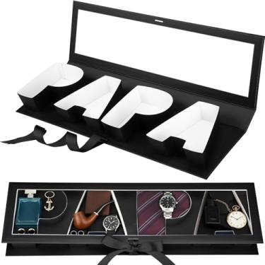 Imagem de AceOrbit Papa Letter Caixa de presente vazia papai avó caixa de papelão em forma de carta caixas de flores com tampa caixas de palavras preenchíveis Natal dia das mães presente decorativo para