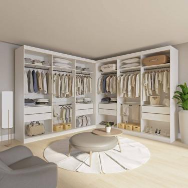 Imagem de Closet Casal Paris Duo Premium sem Portas 8 Gavetas Minastex