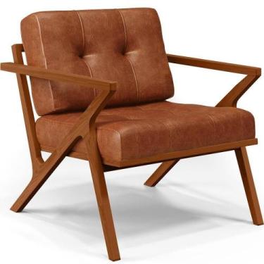 Imagem de Poltrona Com Cintas De Corano Laís material sintético Camel - LYAM DEC