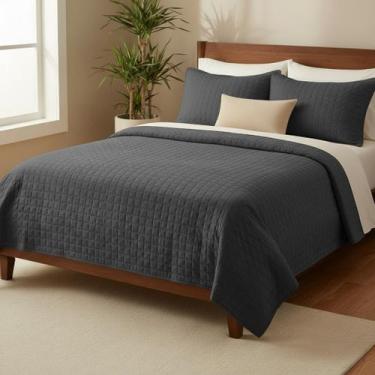 Imagem de Colcha Cobre Leito Premium Reale Casal Queen - NoBrand, Cinza, Solteir
