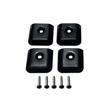 Imagem de A.A Pacote com 4 tampas de extremidade plana de extrusão de alumínio para trailer para moldagem de vinil com parafusos (preta)