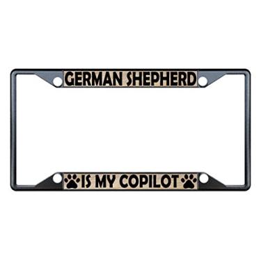 Imagem de Capa com suporte de placa de carro para cães pastor alemão