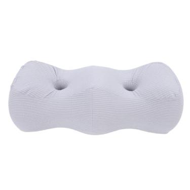 Imagem de Travesseiro de perna ergonômico com espuma de memória, slot duplo, travesseiro de elevação de perna para salão de beleza, amigável à pele, respirável, cinza