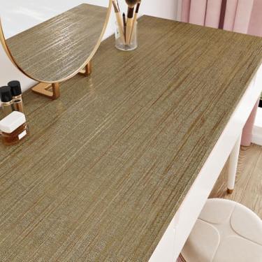 Imagem de EPPKILY Papel de parede dourado marrom de grama, papel de parede dourado, papel de parede texturizado marrom, autoadesivo, papel de contato removível para gabinetes forro destaque de parede para