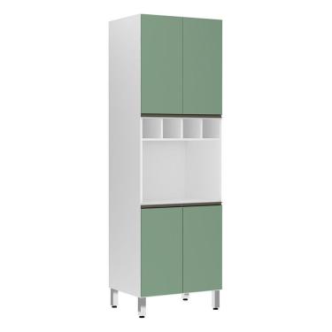 Imagem de Paneleiro Perola 70 Cm C/ Nicho Microondas Branco C/ Verde
