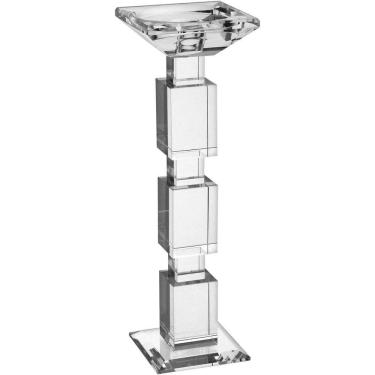 Imagem de Castiçal Porta Vela Decorativo Cristal 28x9x9 Transparente