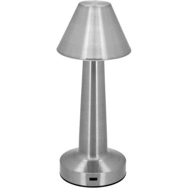 Imagem de Luminária Abajur Led Mesa Usb Metal 21x9x9cm Prata