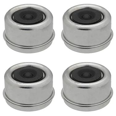 Imagem de [4-Pack] Trailer Axle Wheel Hub and Bearing Dust Cap 2.5" (2-1/2") with Rubber Plug, Replacement E-Z Lube Axle Dust Cover