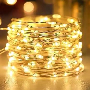 Imagem de Cordão de fio de cobre USB, luzes LED à prova d'água, guirlandas, luzes de iluminação de fadas, festas de casamento de Natal, decoração de casa (branco quente, 2 m)