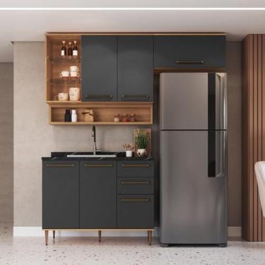Imagem de Cozinha Compacta 4 Peças com Nicho Decorativo Isabelle - Delmarco Móve
