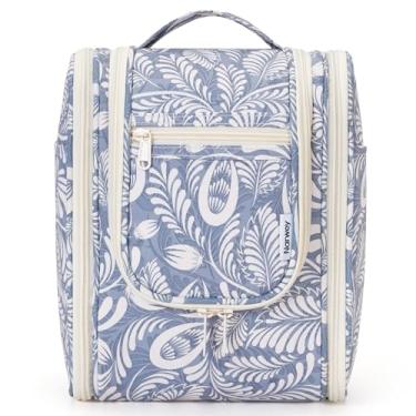 Imagem de Bolsa de maquiagem grande para viagem, B - folha azul, Medium