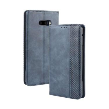 Imagem de Capa para LG V50S ThinQ,Retro Flip magnético,Caso de telefone de couro PU,Design de carteira com 3 slots de cartão e 1 clipe de dinheiro -Blue