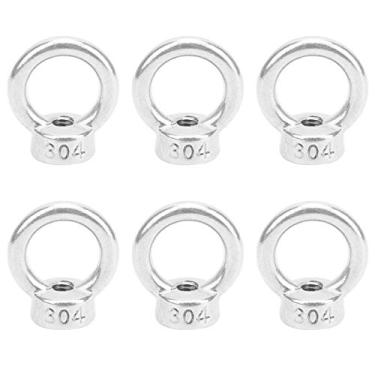 Imagem de 10pcs de Aço Inoxidável M6 Nozes, Acessórios para Fixadores de Olhos para Suprimentos de Corda de Cabo, Fio Transparente, Não Ferrugem, Superfície Lisa, 304 Material, Diâmetro do