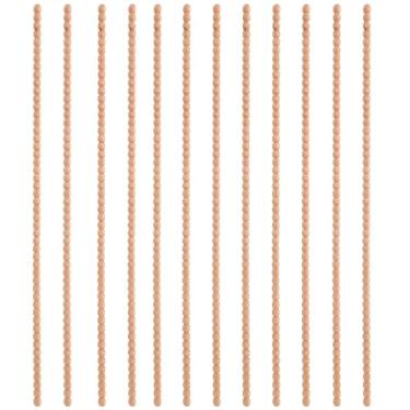 Imagem de 12 Peças de Moldura Madeira com Contas, 40cm Meia-Redonda Inacabada Contas Madeira Guarnição Decorativa para Armário de Parede Decoração Faça Você Mesmo Prateleira Janela e Porta