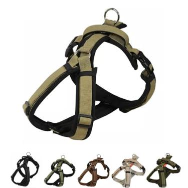 Imagem de 【Hakusan】Arnês zero, peitoral para cães, acolchoado, ajustável, design sem puxão, segurança, marca japonesa, cachorro pequeno, cachorro médio, (preto × bege, PPP)