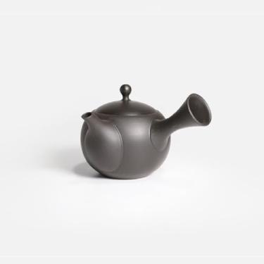 Imagem de JINSUI IROIRO 01 Bule de cerâmica japonesa 283 g – Tokoname Ware com coador de malha de cerâmica – Feito à mão no Japão (preto)