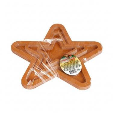 Imagem de Kit 3 Petisqueiras de MDF Formato de Estrela – Conjunto Natalino em Madeira para Servir Petiscos, Decorar a Mesa da Ceia e Complementar a Decoração de Natal