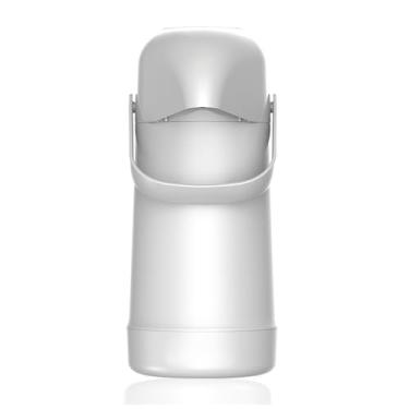 Imagem de Garrafa Térmica Mágic Pump Branca 500ml Inox com Ampola de Vidro Quente por 12h e Frio por 24h Pressão Portátil, Compacta, Elegante Alta Durabilidade para Café e Chá, Faculdade, Trabalho, Escola