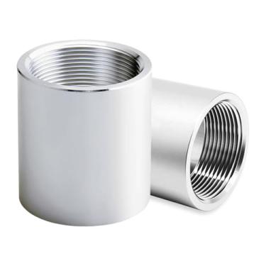 Imagem de Acoplamento completo rosqueado NPT de 1/10.2 cm, alumínio 6061-T6 Schedule 40, acoplador rosqueado fêmea de 0,25 polegadas, resistência à corrosão, para aplicações de ar, água e óleo (150 PSI)