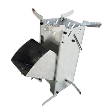 Imagem de Baoblaze Fogão portátil compacto e dobrável de metal para camping, e atividades ao ar livre. Ideal para grelhar, fazer fogueiras, festivais