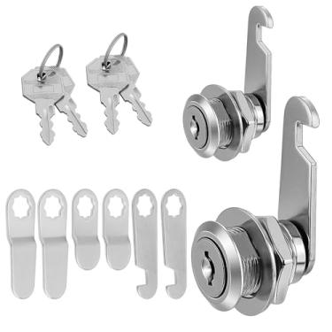 Imagem de Fechadura de câmera de armário com chaves de 3/10.2 cm prata para gaveta de armário conjunto de substituição de gavetas de arquivos seguros gavetas de armazenamento RV