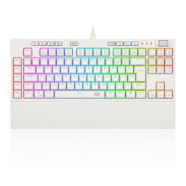 Imagem de Teclado Óptico Mecânico Redragon Broadsword Pro, RGB, Switch Marrom, ABNT2, Branco