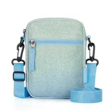 Imagem de Choco Mocha Bolsa infantil para meninas de 6 a 8 anos, 8 a 10 anos, bolsas transversais para crianças de 10 a 12 anos, presente de Natal, Azul dégradé verde