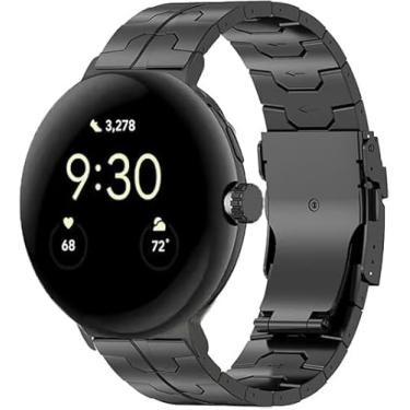 Imagem de NeXStrix Pulseira de relógio de titânio compatível com Google Pixel Watch 3 de 45 mm, pulseira de metal de titânio para Pixel Watch 3/2/1 de 41 mm, acessório de substituição para homens e mulheres