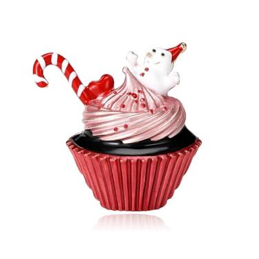 Imagem de RLHRNDE Broche de cristal de strass de Natal para mulheres homem elegante chapéu de Natal sino boneco de neve gato guirlanda luva rena anjo botas pinos moda brilhante combinando joias de Natal