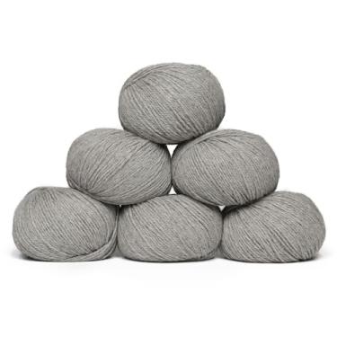 Imagem de Origins - Conjunto de 6 novelos de lã de alpaca 100% bebê (300 gramas) DK Peso feito no Peru Cores naturais (não tingidas), macio celestial, perfeito para tricô e crochê (névoa de prata, origens 6