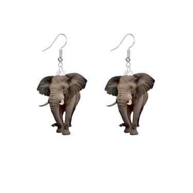 Imagem de ONLYJUMP Brinco fofo de animal de acrílico com desenho animado kawaii de animais da fazenda, porco, coelho, esquilo, cães, gatos, galo, galinha, brinco para mulheres, crianças, joias criativas,