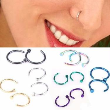 Imagem de Piercing Nariz Argola Falso Fake - 2 Pretos - De Castro Joias