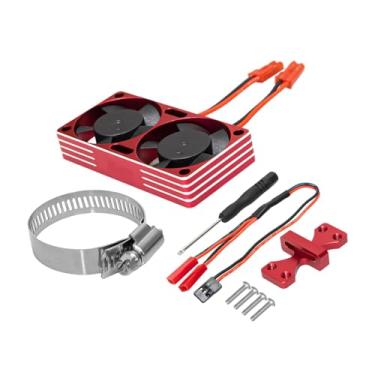 Imagem de harayaa Kit de Ventoinhas para Dissipação de Calor do Motor de Carro RC 22000RPM Instalação Rápida Acessórios Leves Radiador de Motor Ventoinhas de, Vermelho