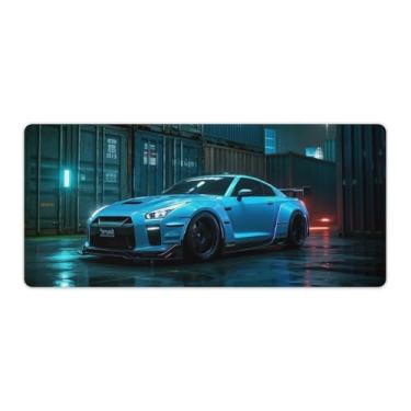 Imagem de HouLaiZhe JDM R35 Car Next to A Container Gaming Mouse Pads JDM Car Desk Pads Grandes Mousepads para Teclado Desktop Mat40x90cm