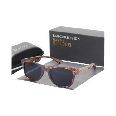 Imagem de Óculos de Sol Polarizados Unissex de Madeira de Nogueira - Com Proteçã