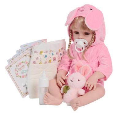 Imagem de Boneca Bebê Reborn Menina Loira Princesa Pode Dar Banho - Cegonha Rebo