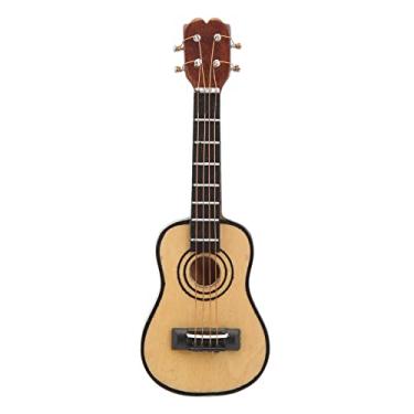 Imagem de TOPINCN Modelo de Guitarra Em Miniatura 1:12, Superfície Pintada de Madeira de Bétula Ornamento de Guitarra Em Miniatura Decorativo Realista Com Acabamento Brilhante, para Decoração de (Clássica)