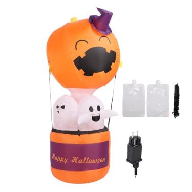 Imagem de Generic Balão Fantasma Inflável de 1.8m, Decoração Atraente de Halloween Com Luzes Led Embutidas, para Jardim, Gramado, Festa, Carnaval, Festival (Plugue UE 220-240V)