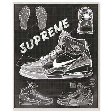 Imagem de Art Remedy Blueprint Tênis de lona moderno arte de tênis, moldura prata, 40,6 cm x 50,8 cm