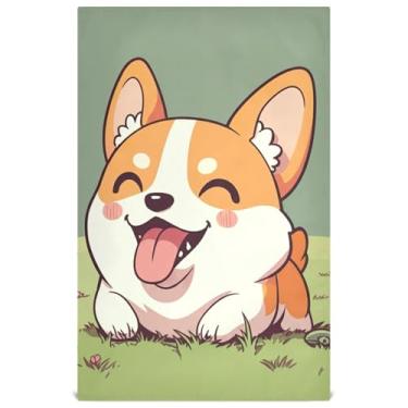 Imagem de Joisal Toalhas de prato fofas de cachorro Corgi para decoração de cozinha toalhas de mão de chá fofas panos de prato absorventes de secagem rápida 45 x 71 cm, 1 pacote