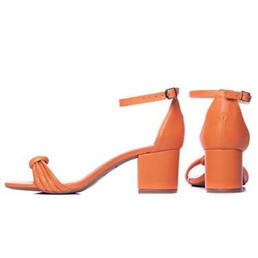 Imagem de Sandália Torricella Laranja/fivela ajuste Salto tipo Baixo