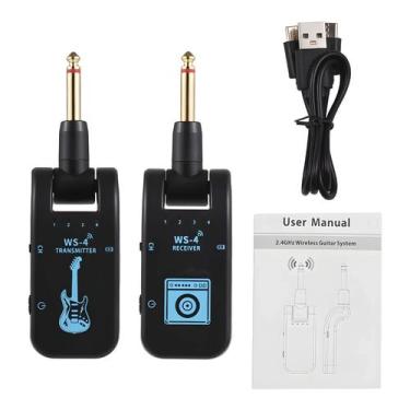 Imagem de Sistema De Guitarra Sem Fio Recarregável 2.4G Transmissor Receptor 48K