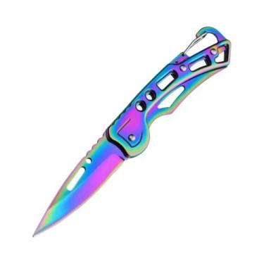 Imagem de Canivete Dobrável Colorido Com Cabo Antiderrapante Em Aço Inoxidável F