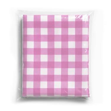 Imagem de Toalha de Mesa Xadrez de Poliéster - Clássica, Impermeável e Fácil de Lavar para Cozinha, Jantar e Piquenique(Rosa,70x70)